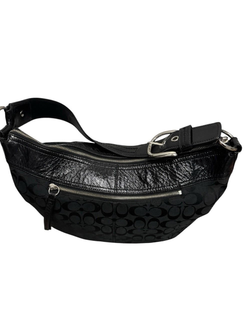 Coach Signature Black Boho Jacquard Canvas Handbag And Wallet - Picture 8 of 16